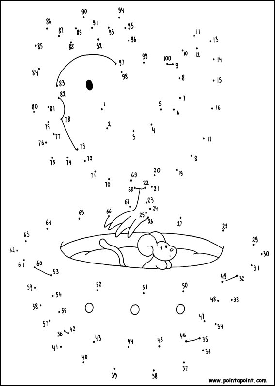 jeu du dessin par points à colorier