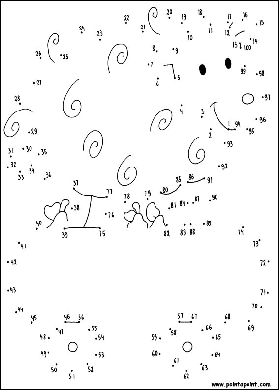 jeu du dessin par points à colorier