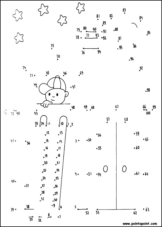 jeu du dessin par points à colorier