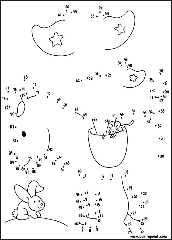 jeu du dessin par points à colorier