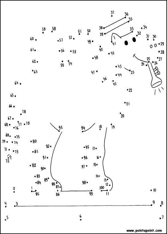 jeu du dessin par points à colorier