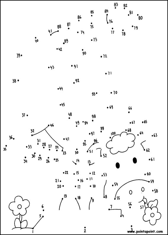 jeu du dessin par points à colorier