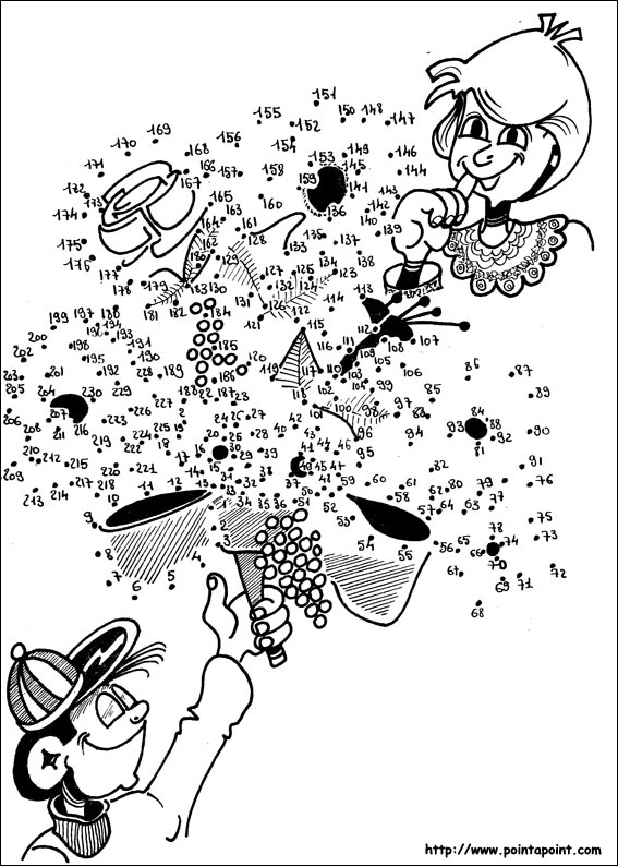 jeu du dessin par points à colorier