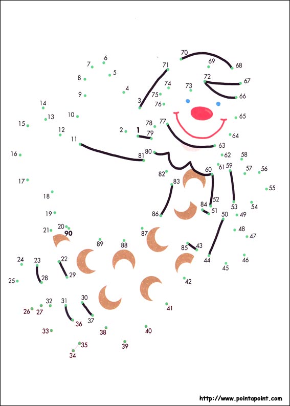 jeu du dessin par points à colorier