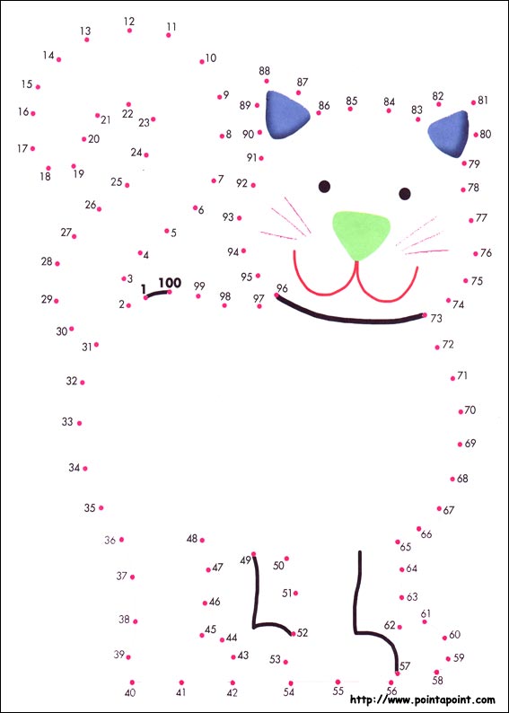 jeu du dessin par points à colorier