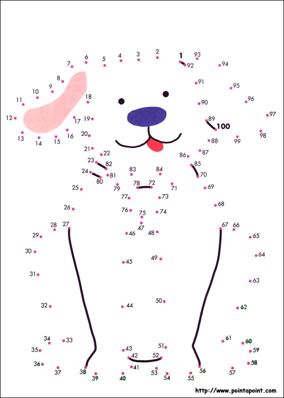 jeu du dessin par points à colorier