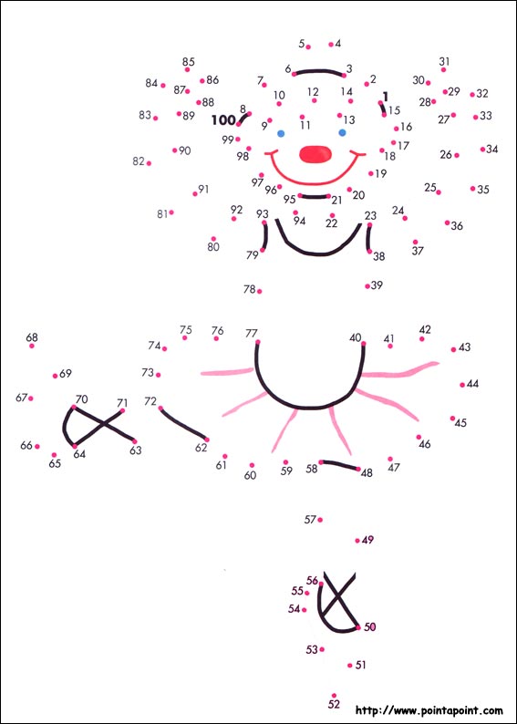 jeu du dessin par points à colorier