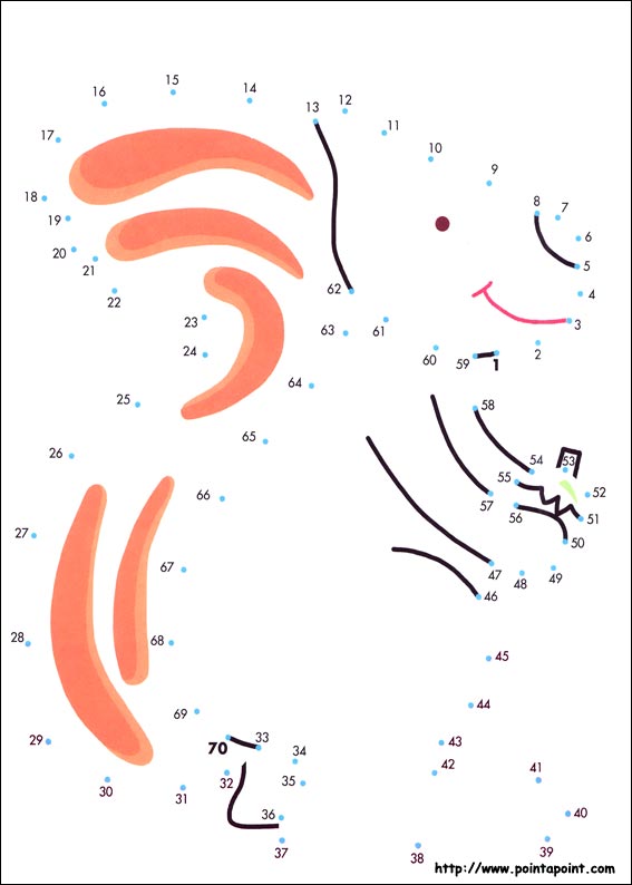 jeu du dessin par points à colorier