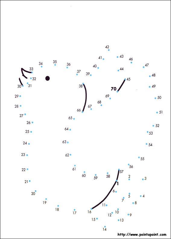 jeu du dessin par points à colorier