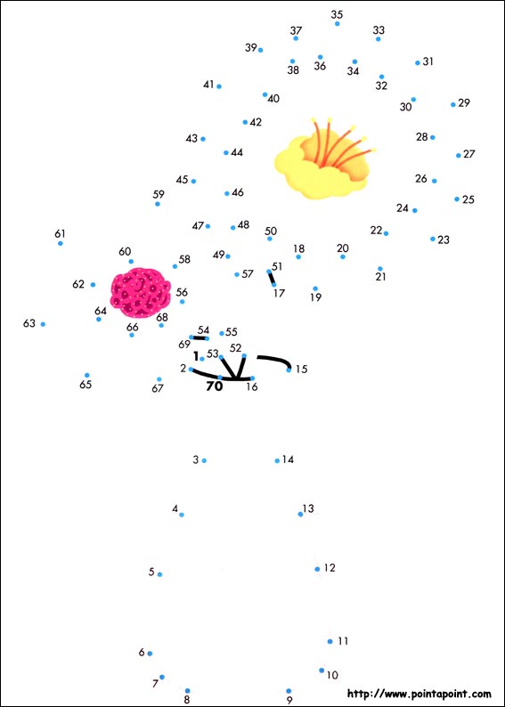 jeu du dessin par points à colorier