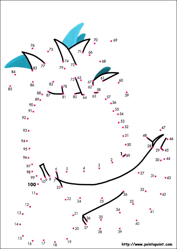 jeu du dessin par points à colorier