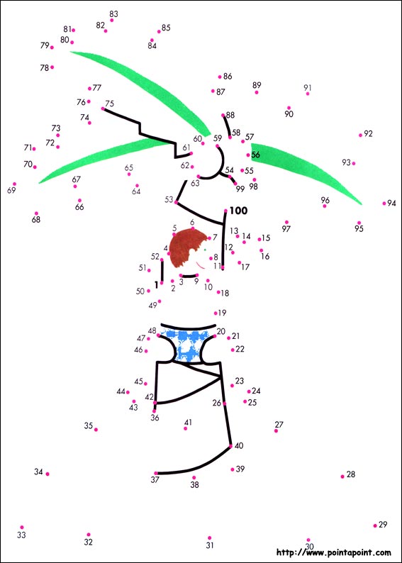 jeu du dessin par points à colorier