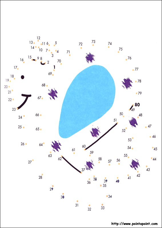 jeu du dessin par points à colorier