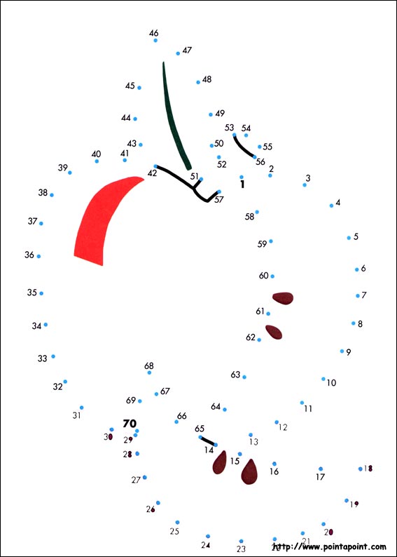 jeu du dessin par points à colorier