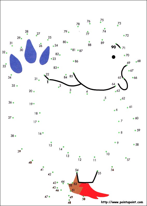 jeu du dessin par points à colorier