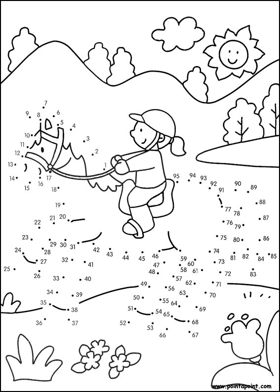 jeu du dessin par points à colorier