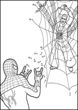 coloriage jeu du point à point de Spiderman
