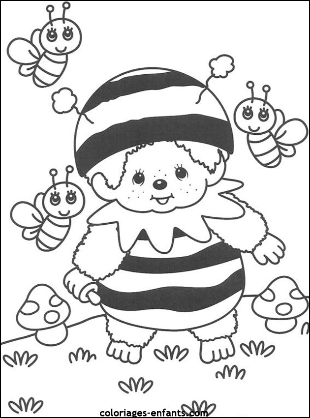 coloriage  imprimer d'abeilles