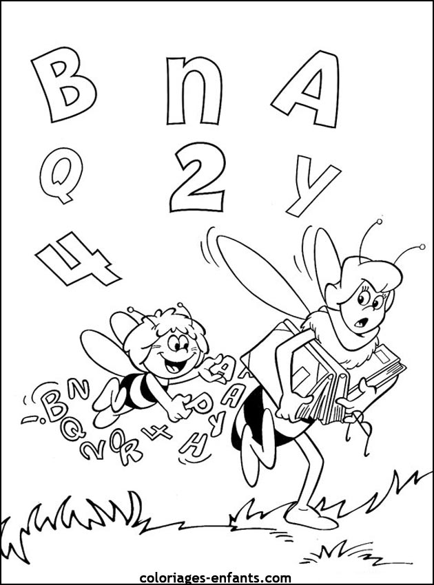 coloriage  imprimer d'abeilles