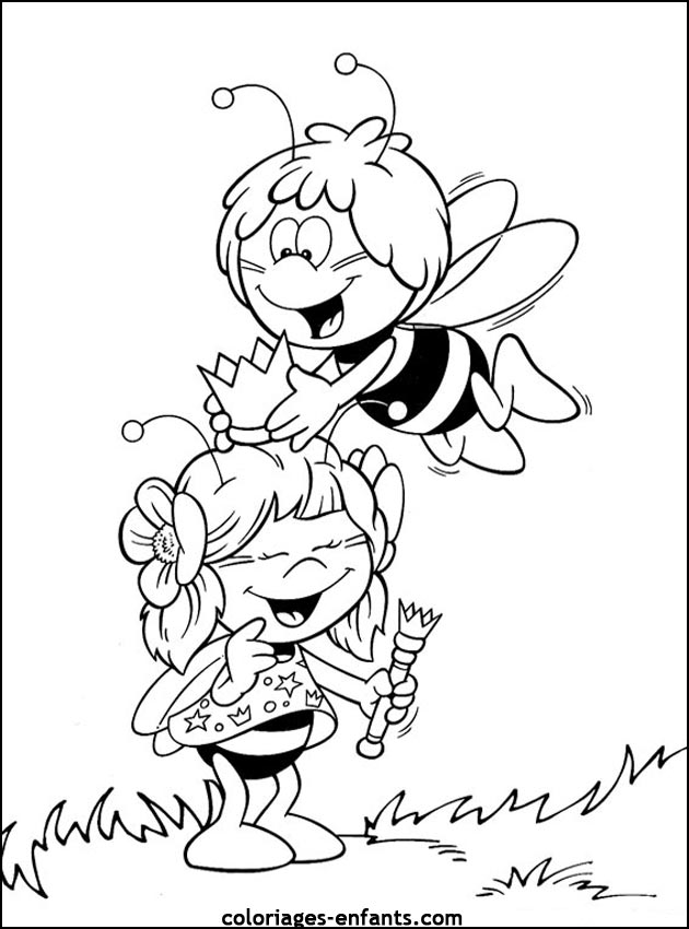 coloriage  imprimer d'abeilles