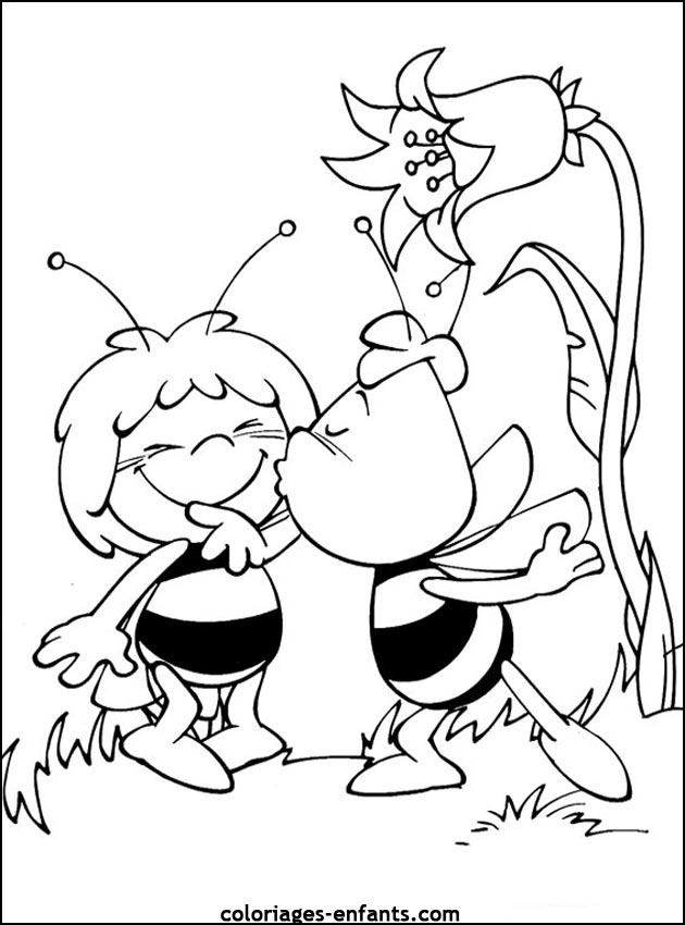 coloriage  imprimer d'abeilles