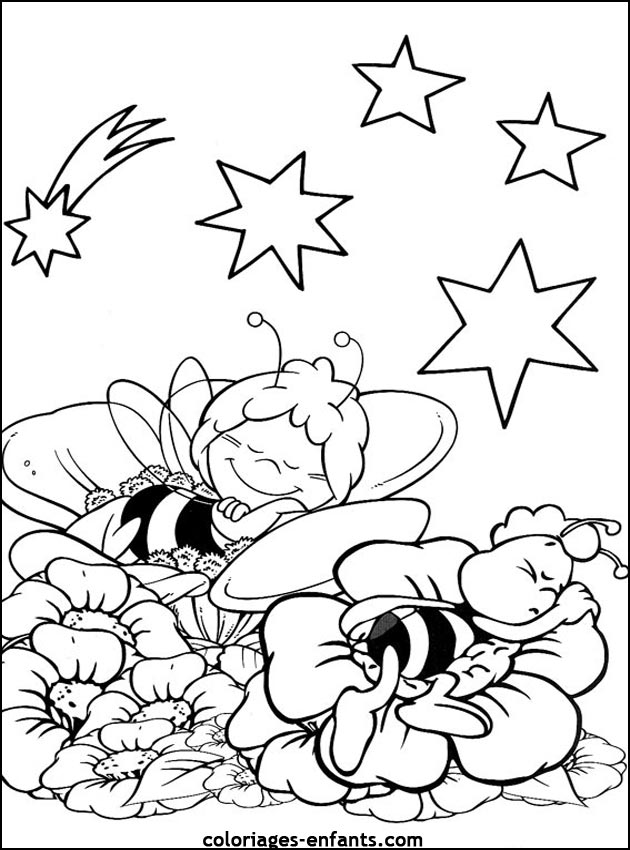 coloriage  imprimer d'abeilles