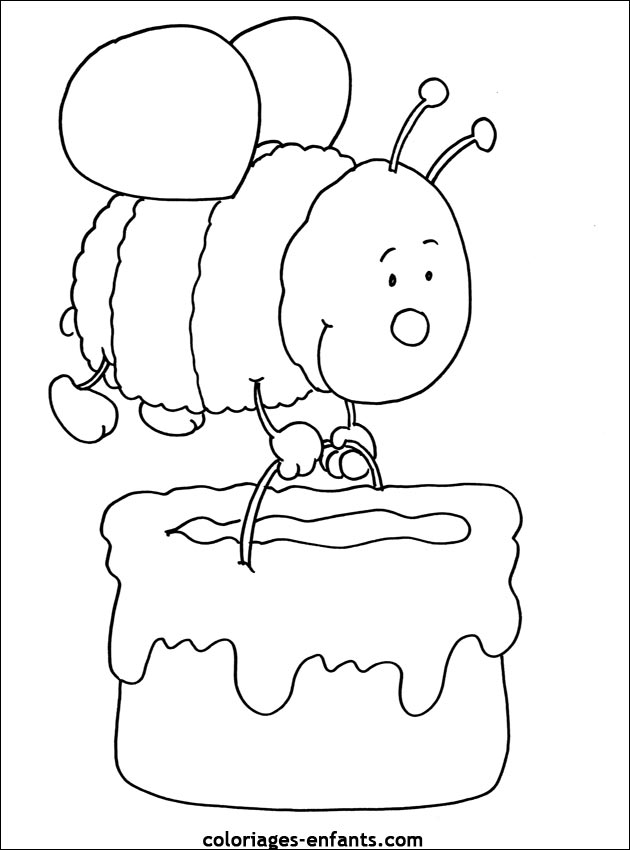 coloriage  imprimer d'abeilles