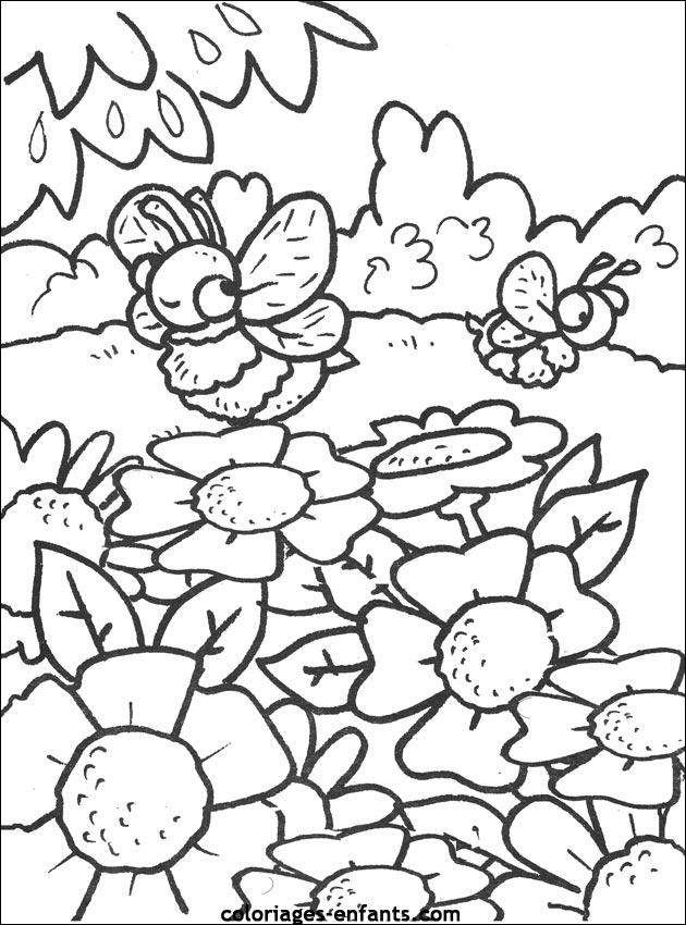 coloriage  imprimer d'abeilles