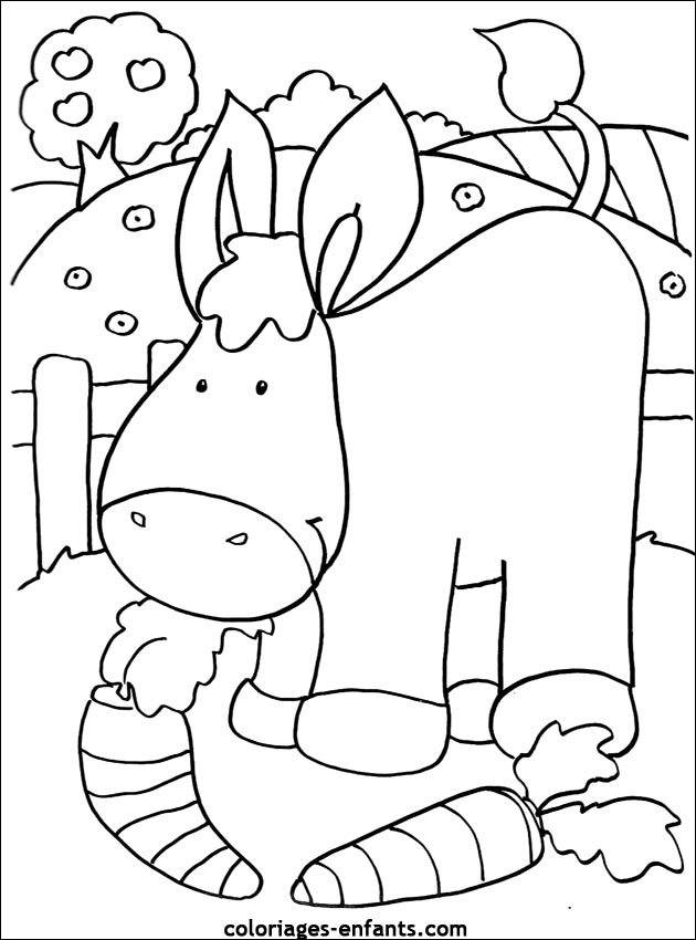 coloriage d'ne gratuit