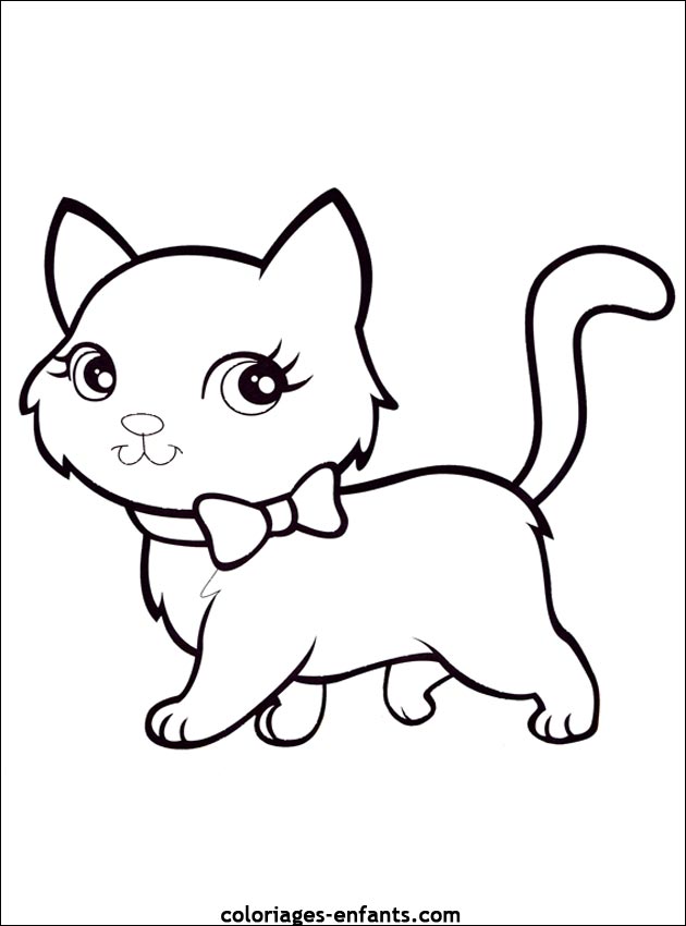 Coloriage de chat à imprimer pour enfants