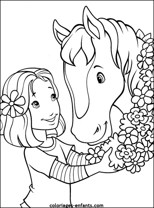 coloriages de chevaux pour enfants