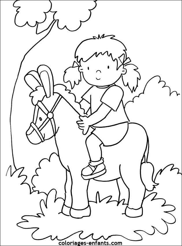 coloriages de chevaux pour enfants