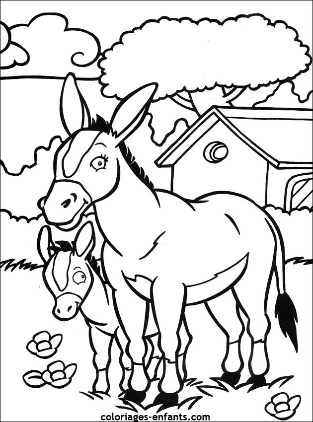 coloriages de chevaux pour enfants