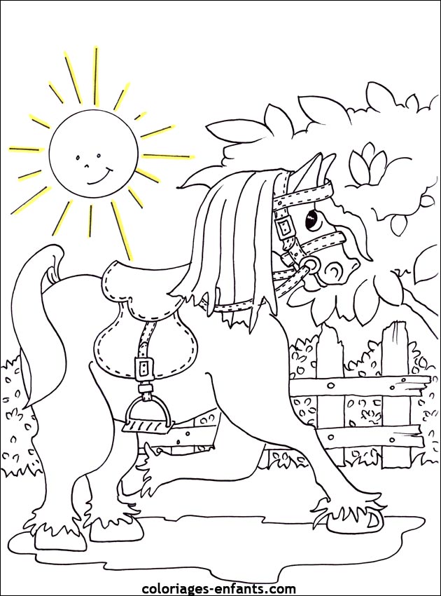 coloriages de chevaux pour enfants