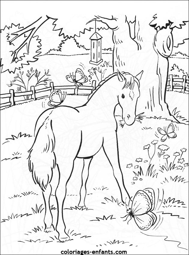 coloriages de chevaux pour enfants