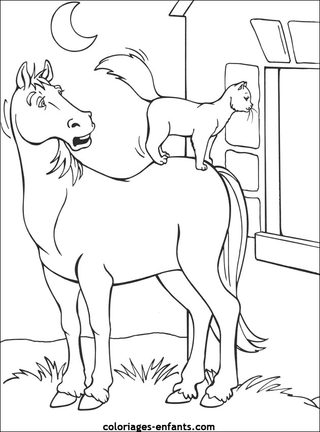 coloriages de chevaux pour enfants