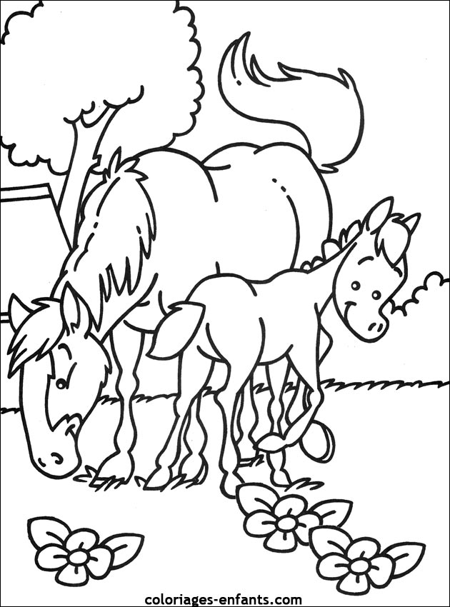 coloriages de chevaux pour enfants