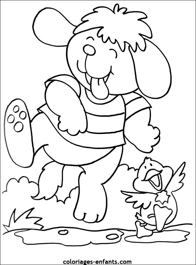 coloriage de chien pour enfants