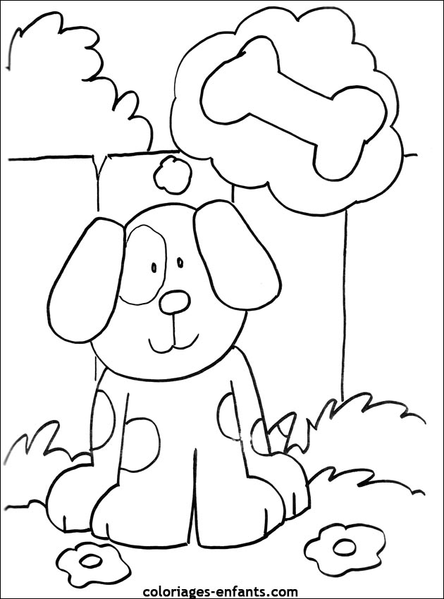 coloriage de chien pour enfants