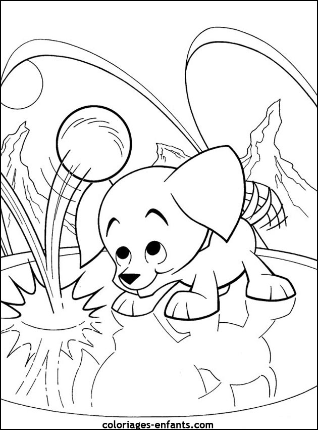 coloriage de chien pour enfants