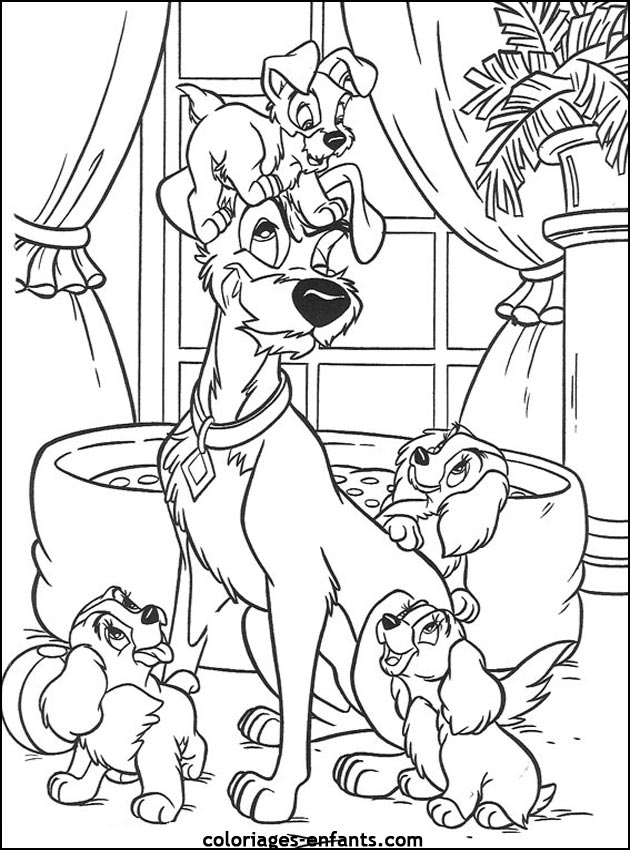 coloriage de chien pour enfants