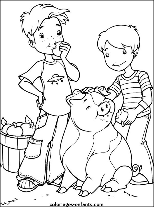 coloriage de cochon pour les enfants