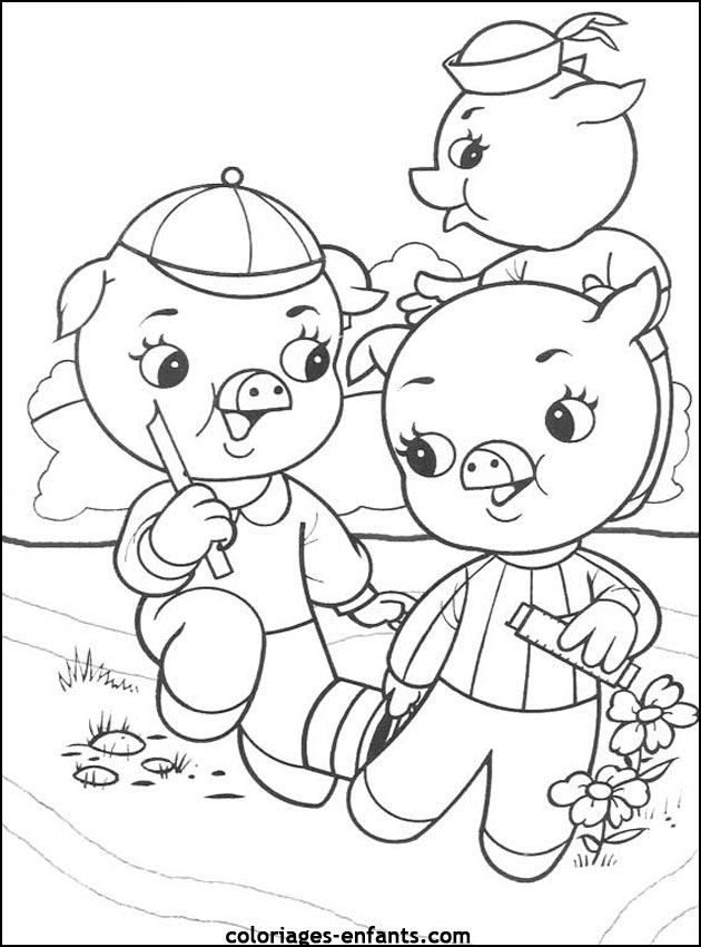 coloriage de cochon pour les enfants