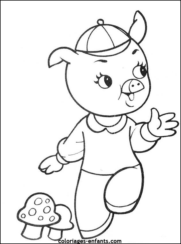 coloriage de cochon pour les enfants