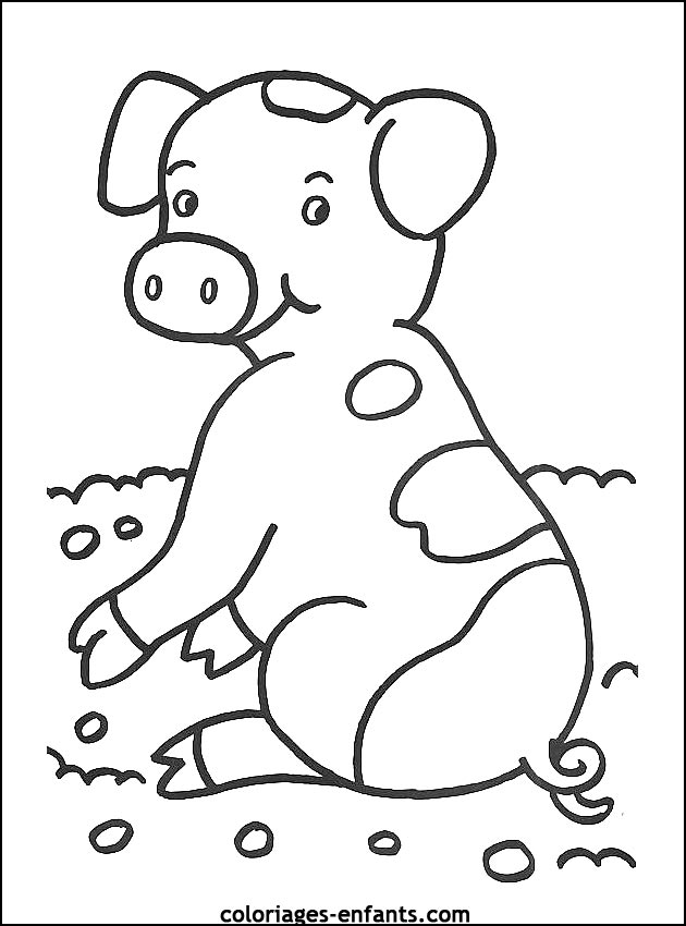 coloriage de cochon pour les enfants