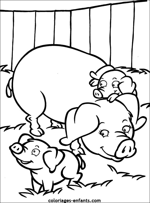 coloriage de cochon pour les enfants