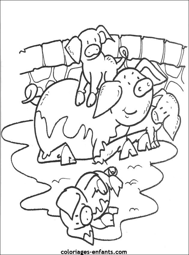 coloriage de cochon pour les enfants