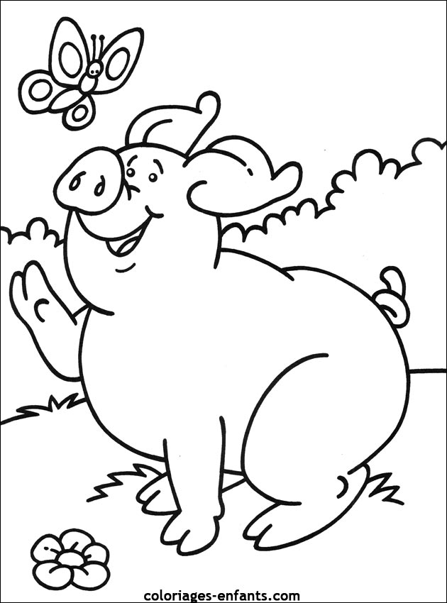 coloriage de cochon pour les enfants