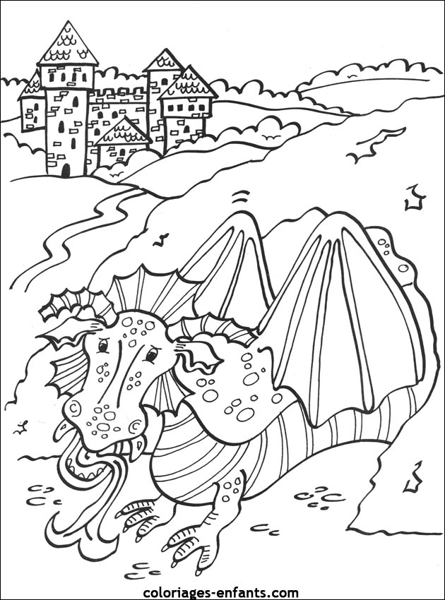 dessin de dragon  colorier
