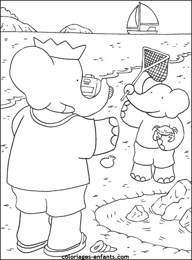 coloriage d'lphant - dessin  colorier d'animaux